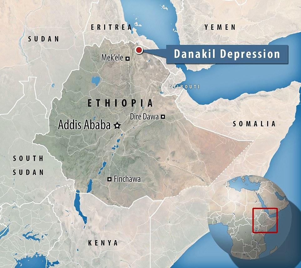 danakil depressiooni Etioopia kaart