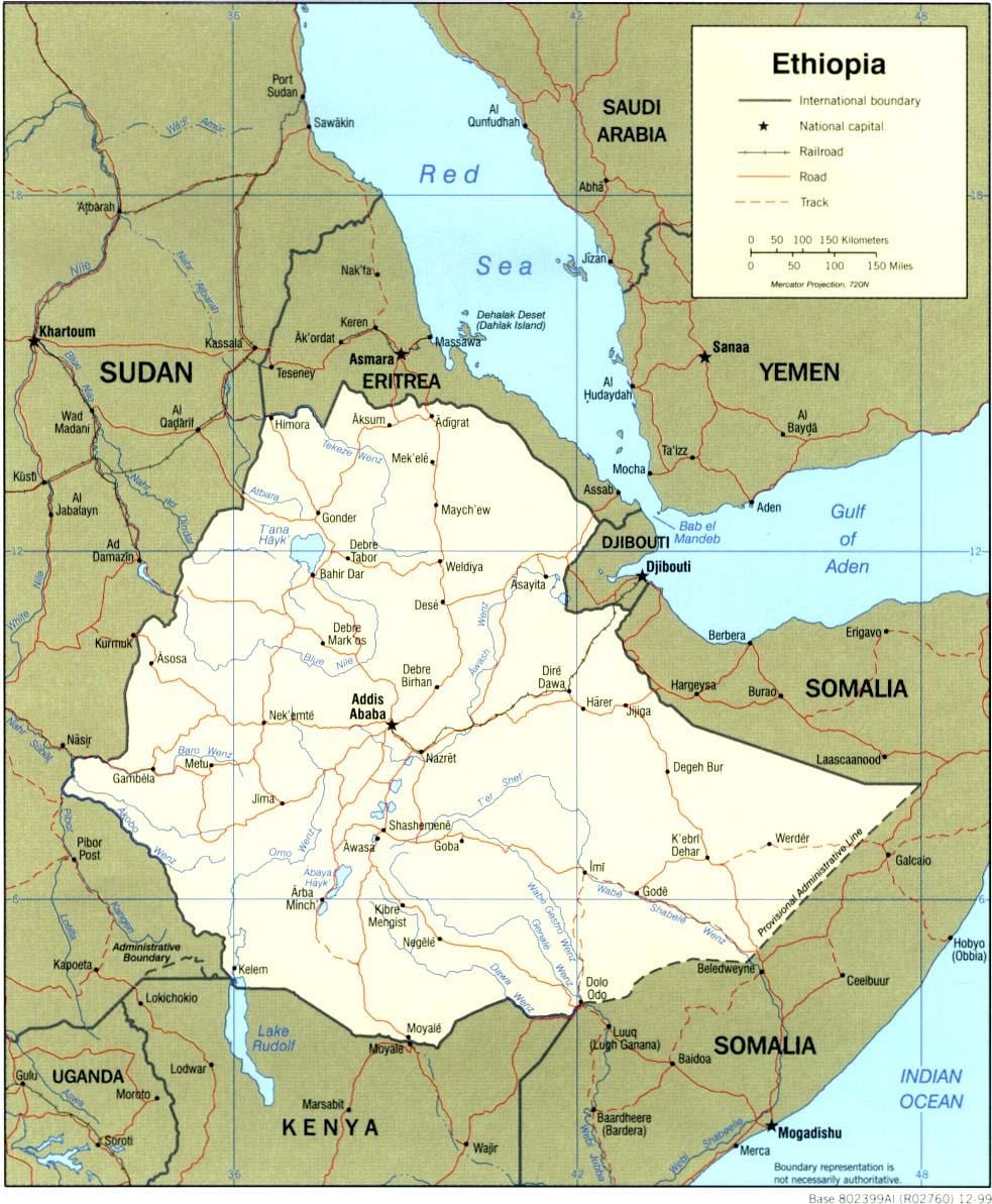 kaart Etioopia mapping authority