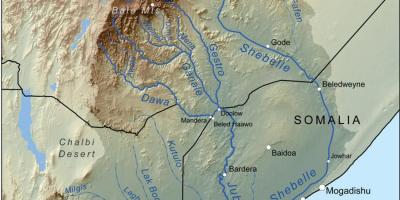 Etioopia vesikondade kaart