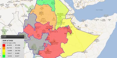 Etioopia provintsid kaart