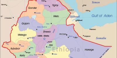 Etioopia kaart linnad